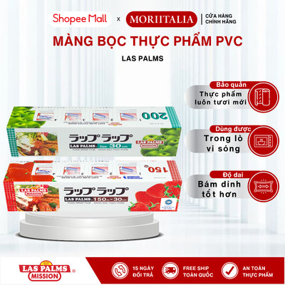 Màng Bọc Thực Phẩm PVC Las Palms, 30cm x 150m, Ngừa vi khuẩn, Không Chứa DEHA, An Toàn Sức Khoẻ
