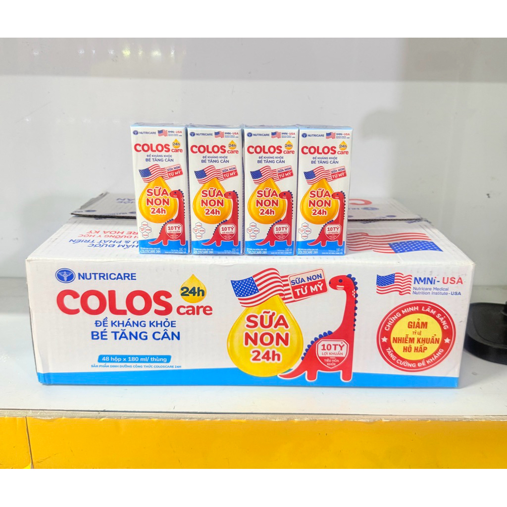 [HSD 27/09/2026] Thùng 48 Hộp Sữa Bột Pha Sẵn ColosCare 180ml Tăng cường đề kháng
