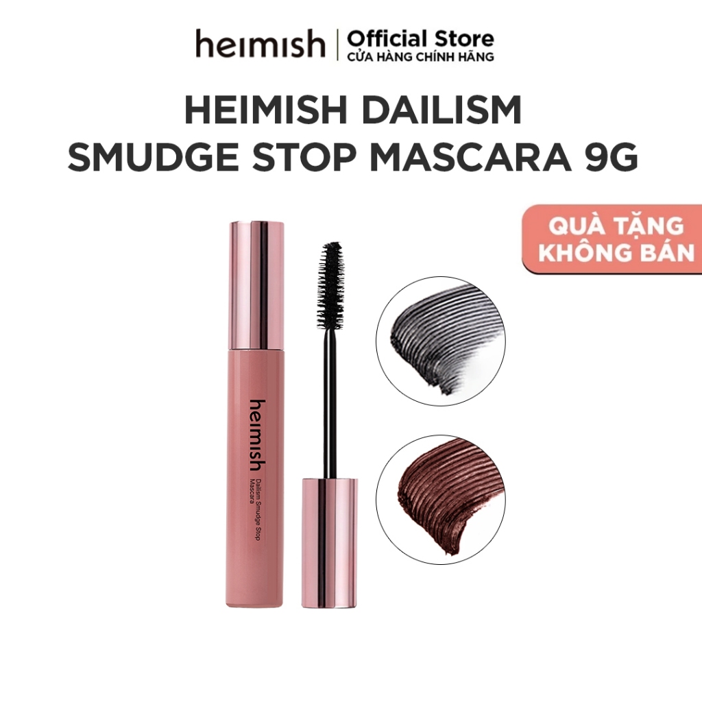 [QUÀ TẶNG KHÔNG BÁN] Mascara chống lem dễ tẩy trang heimish Dailism Smudge Stop Mascara 9g