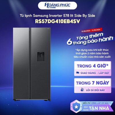 Tủ Lạnh Samsung Inverter 578 Lít Side By Side RS57DG410EB4SV {Ship HCM 0Đ}