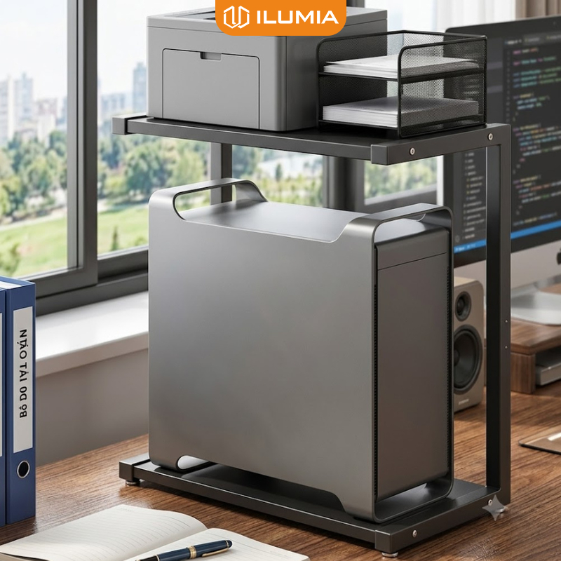 Kệ CPU ILUMIA Khung Thép Gỗ MDF Chịu Lực Cao Tiết Kiệm Không Gian Thương Hiệu ILUMIA - GM236