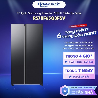 Tủ Lạnh Samsung Inverter 655 Lít Side By Side RS70F65Q3FSV {Ship HCM 0Đ}