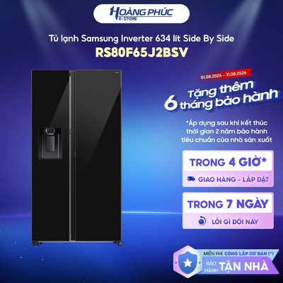 Tủ Lạnh Samsung Inverter 634 Lít Side By Side RS80F65J2BSV {Ship HCM 0Đ}