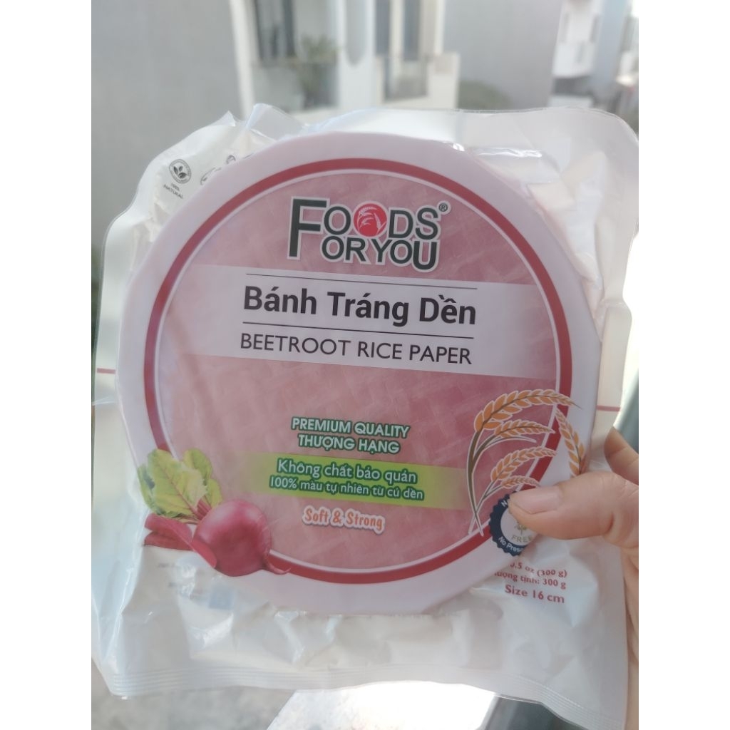 Bánh tráng cuốn gỏi Foods For You - Bánh tráng dền 300g, 22cm