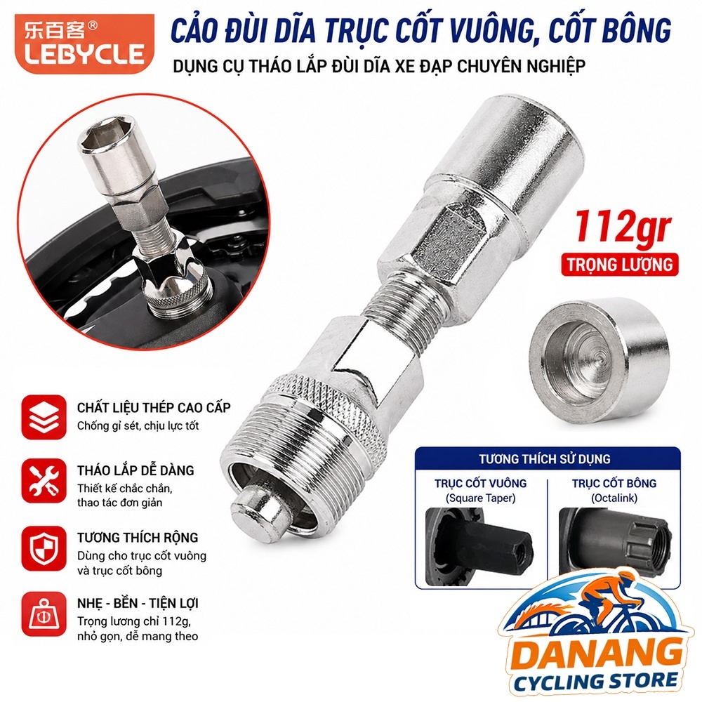 Cảo Tháo Đùi Dĩa Xe Đạp LEBYCLE – Dụng Cụ Tháo Đùi Cốt Vuông & Cốt Bông