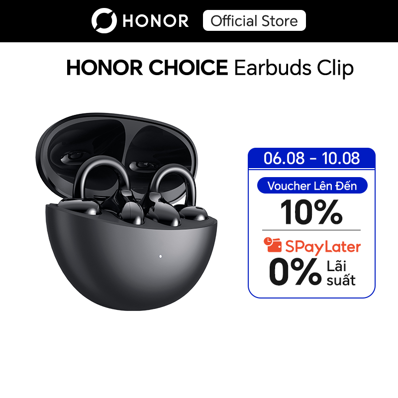 Tai Nghe Bluetooth HONOR CHOICE Earbuds Clip | Chống Bụi & Nước IP54| Cấu Trúc Vòm Cầu Titan | Thời Lượng Pin 36H