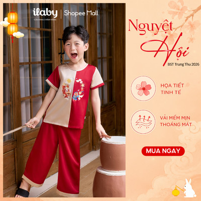 [BST TRUNG THU 2026] Đồ bộ trung thu bé trai ILABY họa tiết chú Cuội truyền thống chất liệu mềm mại [4247]