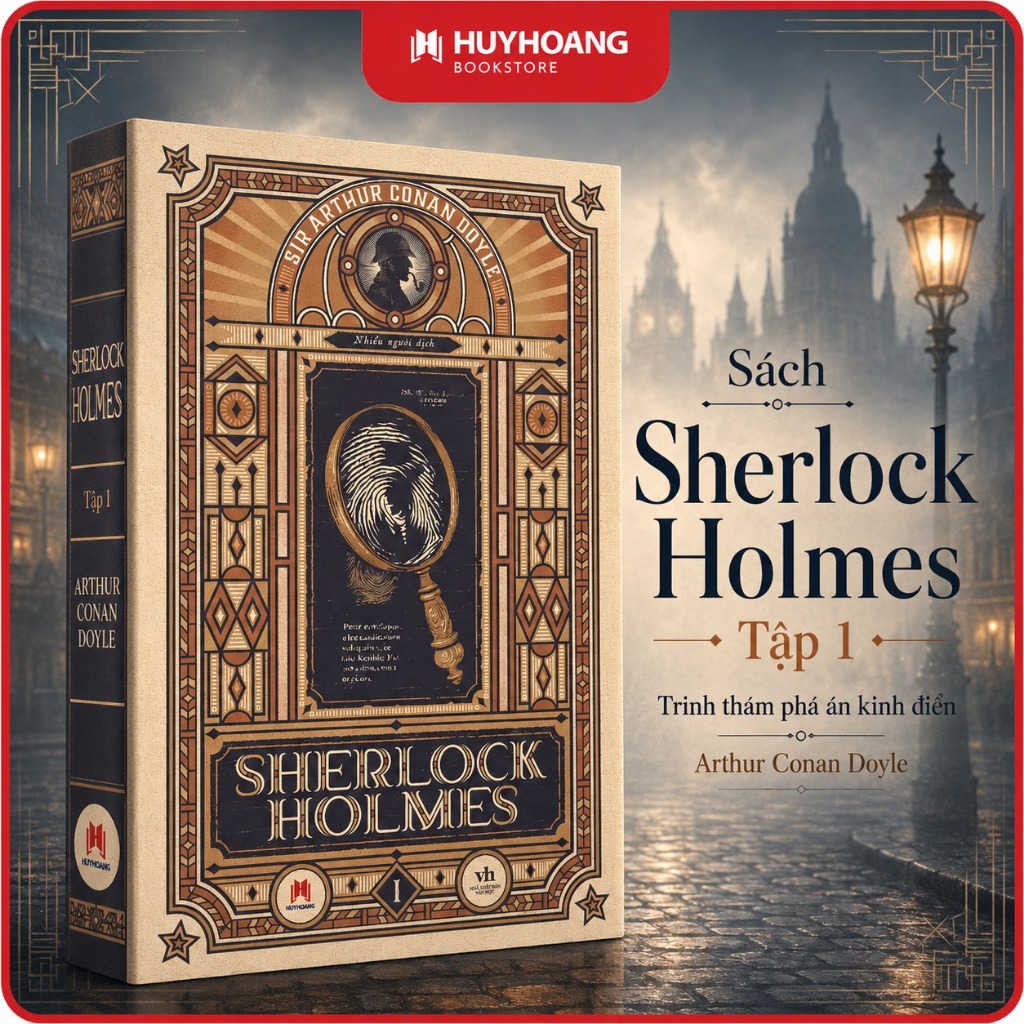 Sách Sherlock Holmes Tập 1, sách trinh thám phá án kinh điển của Arthur Conan Doyle, Huy Hoàng book