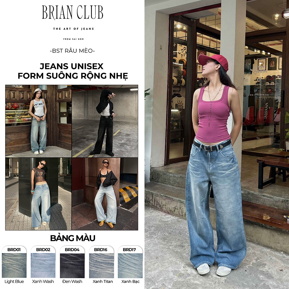 [DEAL MỞ BÁN] BRIAN JEANS COLLECTION-BỘ SIÊU TẬP QUẦN JEANS FORM SUÔNG HỌA TIẾT RÂU MÈO 3D BRIAN CLU