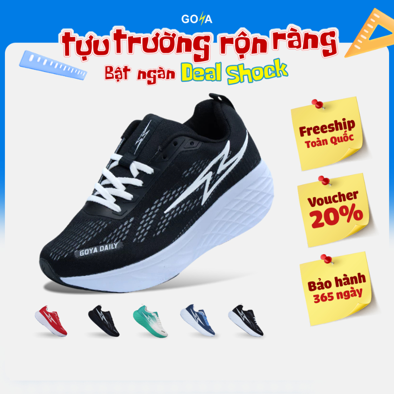 Giày Thể Thao Chạy Bộ Nam Nữ GOYA DAILY Năm 2026 - Êm Ái, Thoáng Khí, Hạn Chế Trơn Trượt