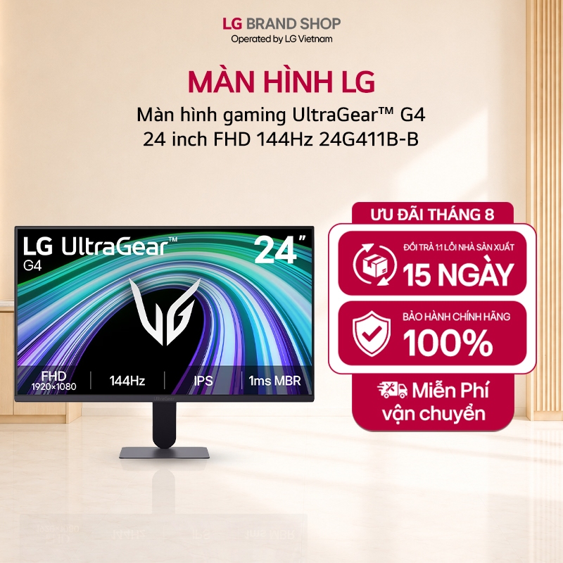 [Chỉ giao miền Nam] Màn hình gaming UltraGear™ G4 24 inch FHD 144Hz 24G411B-B