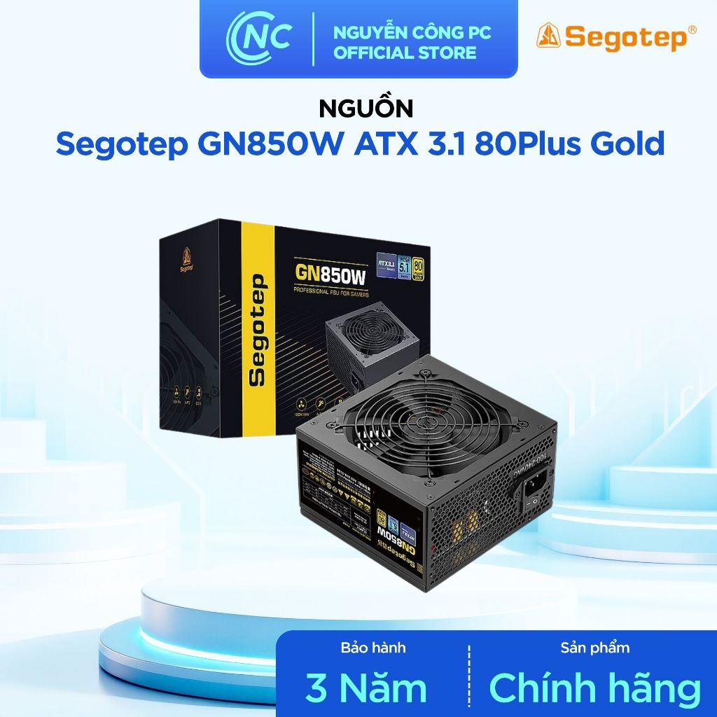 Nguồn máy tính Segotep GN850W 850W ATX 3.1 - 80 Plus Gold - BH chính hãng 60 tháng