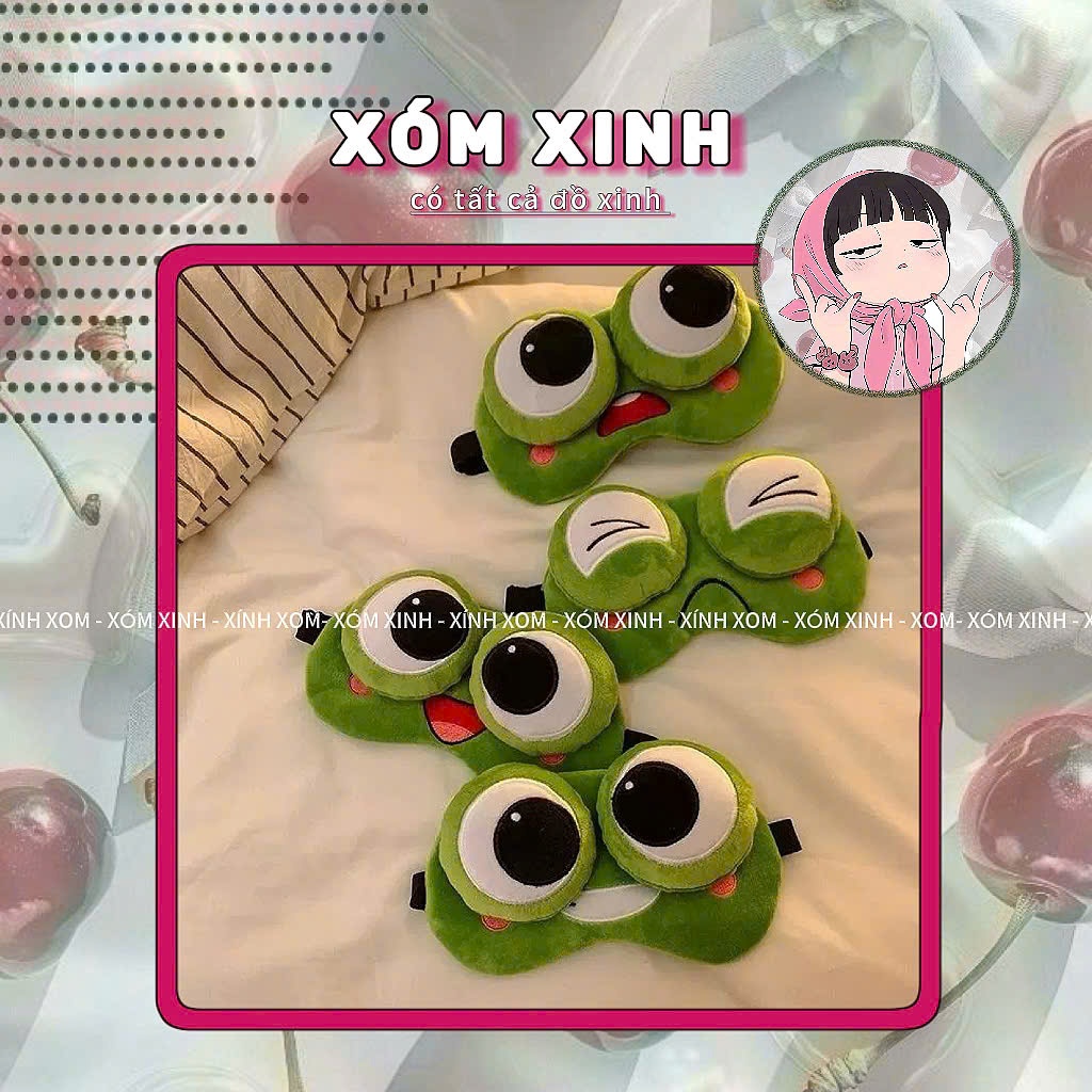 🎀XÓM XINH🎀 Bịt Mắt Ngủ Hình Con Ếch Xanh Mắt Lồi