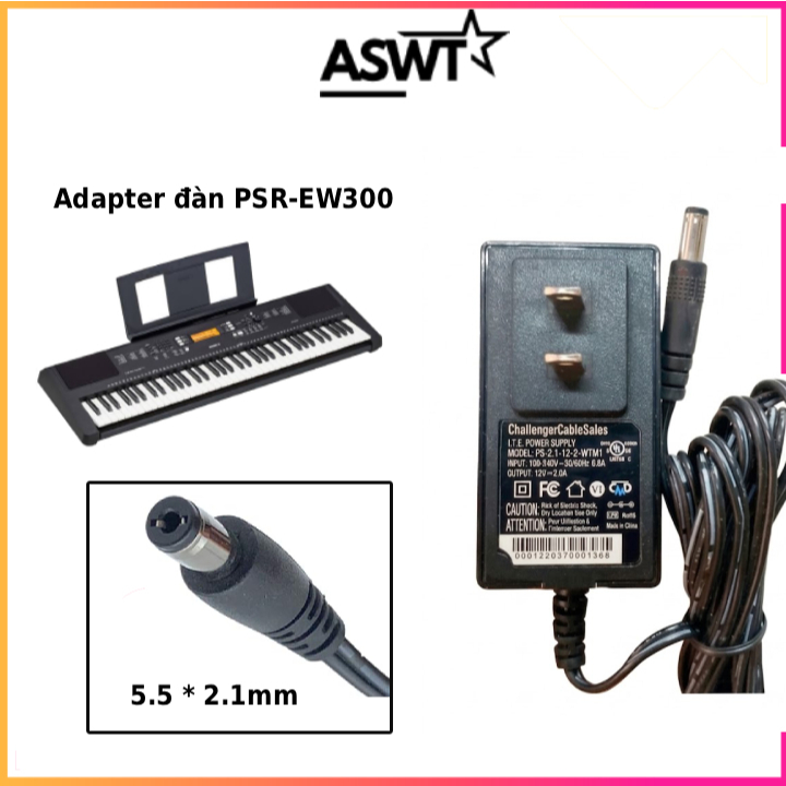 Adapter nguồn đàn Organ Yamaha PSR-EW300- bảo hành 1 năm, sạc đàn PSR-EW300