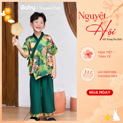[BST TRUNG THU 2026] Set bộ bé trai ILABY set bộ bé trai cổ giao lĩnh chất liệu lụa mềm THU HOAN [3455]