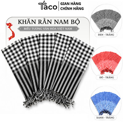 TACO - Khăn Rằn Nam Bộ Bản Lớn Chất Liệu Cotton Mềm Mại, Nhiều Màu Truyền Thống