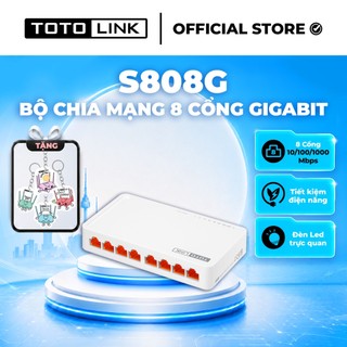 Bộ chia mạng switch 8 cổng gigabit totolink s808g v3 cho pc laptop dễ sử dụng