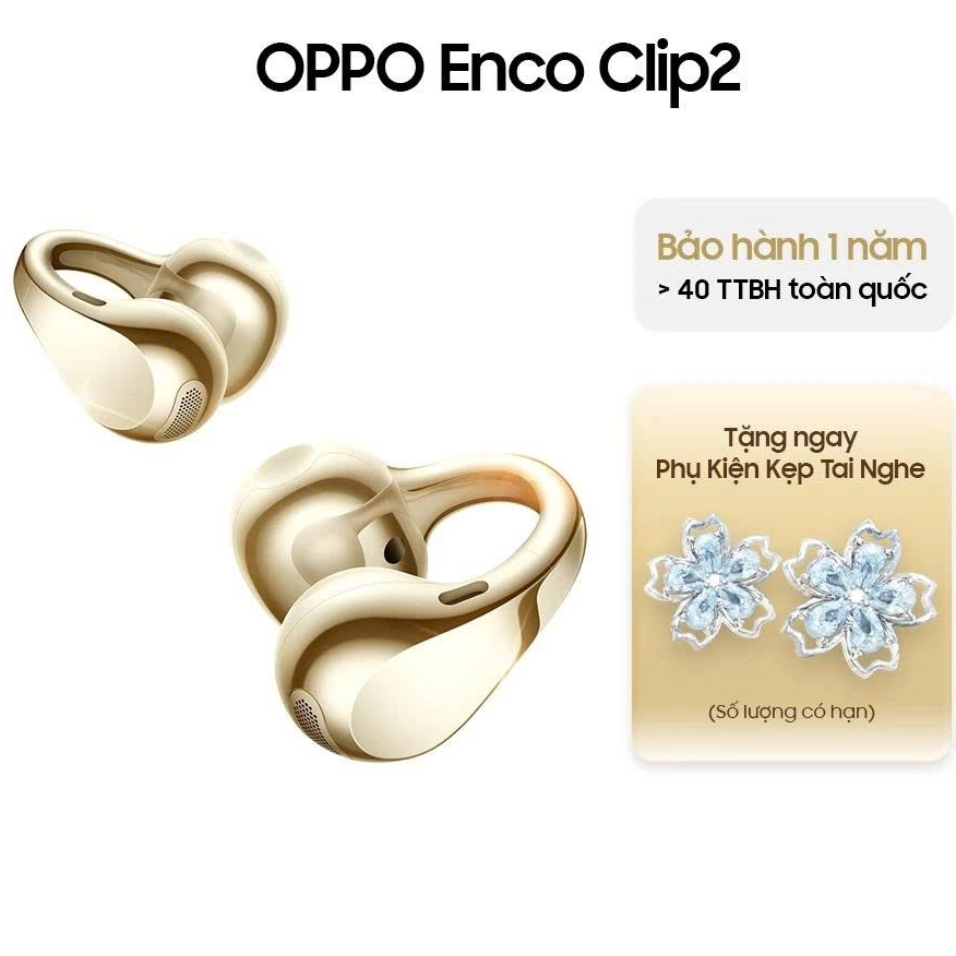 Tai nghe OPPO Enco Clip2 Open Earbuds, dịch thuật AI, dùng đến 40H