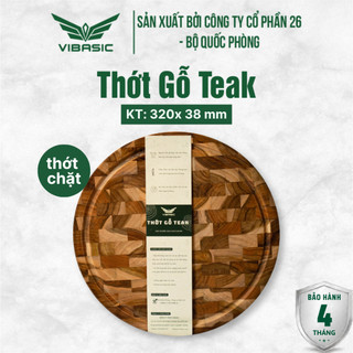 Thớt gỗ Teak Vibasic ghép dựng block kích thước 320x38mm dùng để chặt