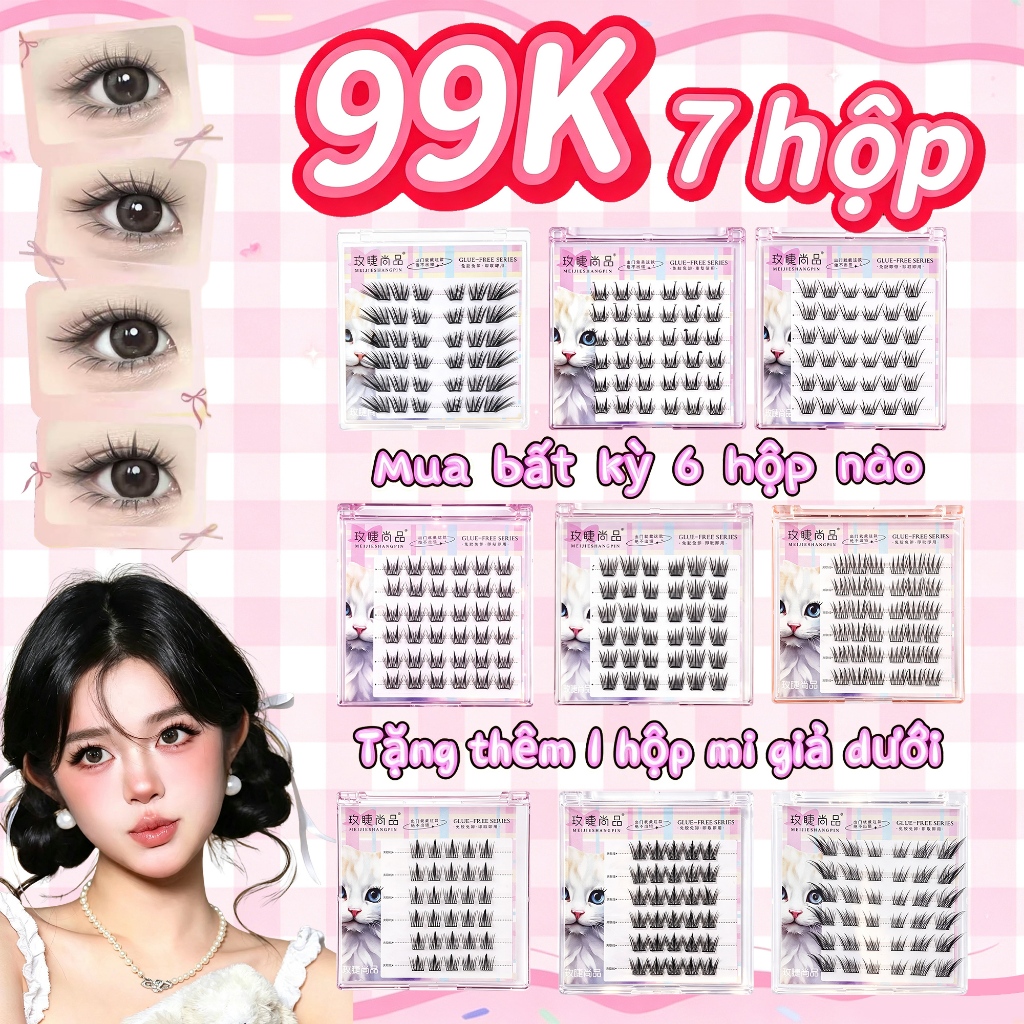 [99k/7 Hộp]  Các mẫu HOT Lông mi giả tự dính không cần dùng keo
