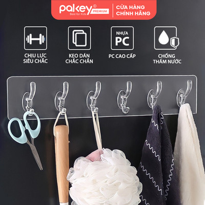 [QUÀ TẶNG] Miếng Dán 6 Móc Treo Đa Năng, Dính Chắc, Chịu Lực Tốt, Tiện Lợi Dễ Sử Dụng