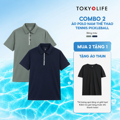 [MUA 2 TẶNG 1 ÁO THUN] Combo 2 Áo Polo Nam Premium IceFlex thể thao cao cấp TOKYOLIFE 40006059