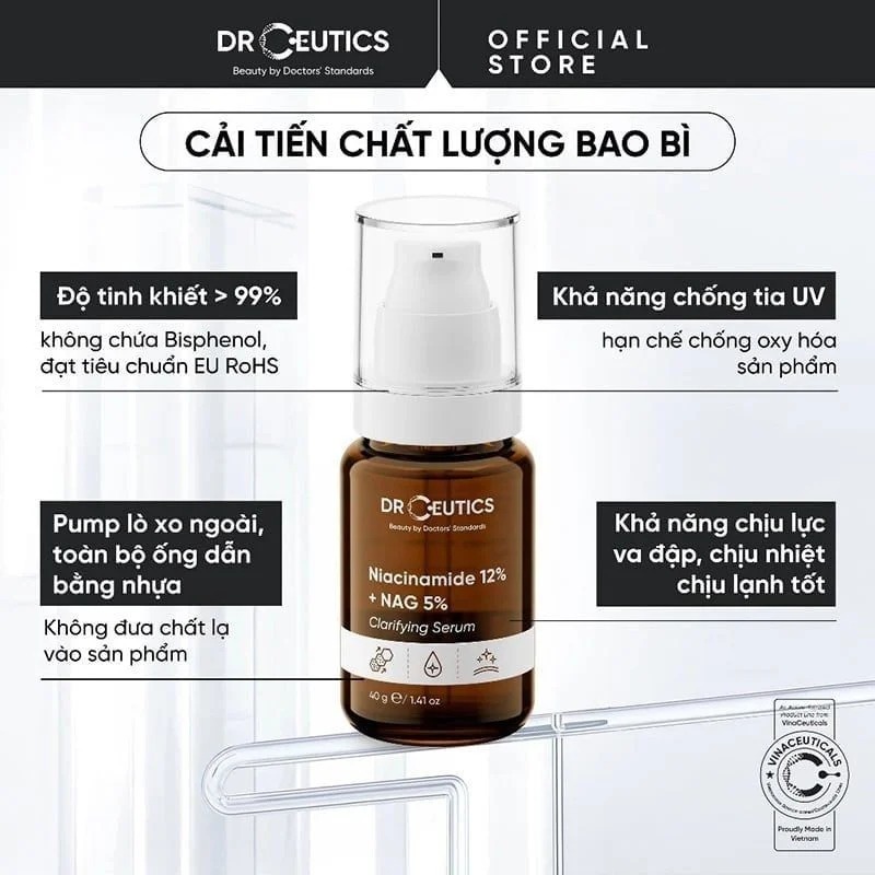 DRCEUTICS Serum Niacinamide 12% DrCeutics Giảm Thâm Sáng Da Kiềm Dầu