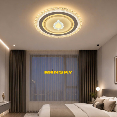 Đèn ốp trần MONSKY HANAS 50cm cao cấp trang trí phòng ăn, phòng khách sang trọng 3 màu ánh sáng