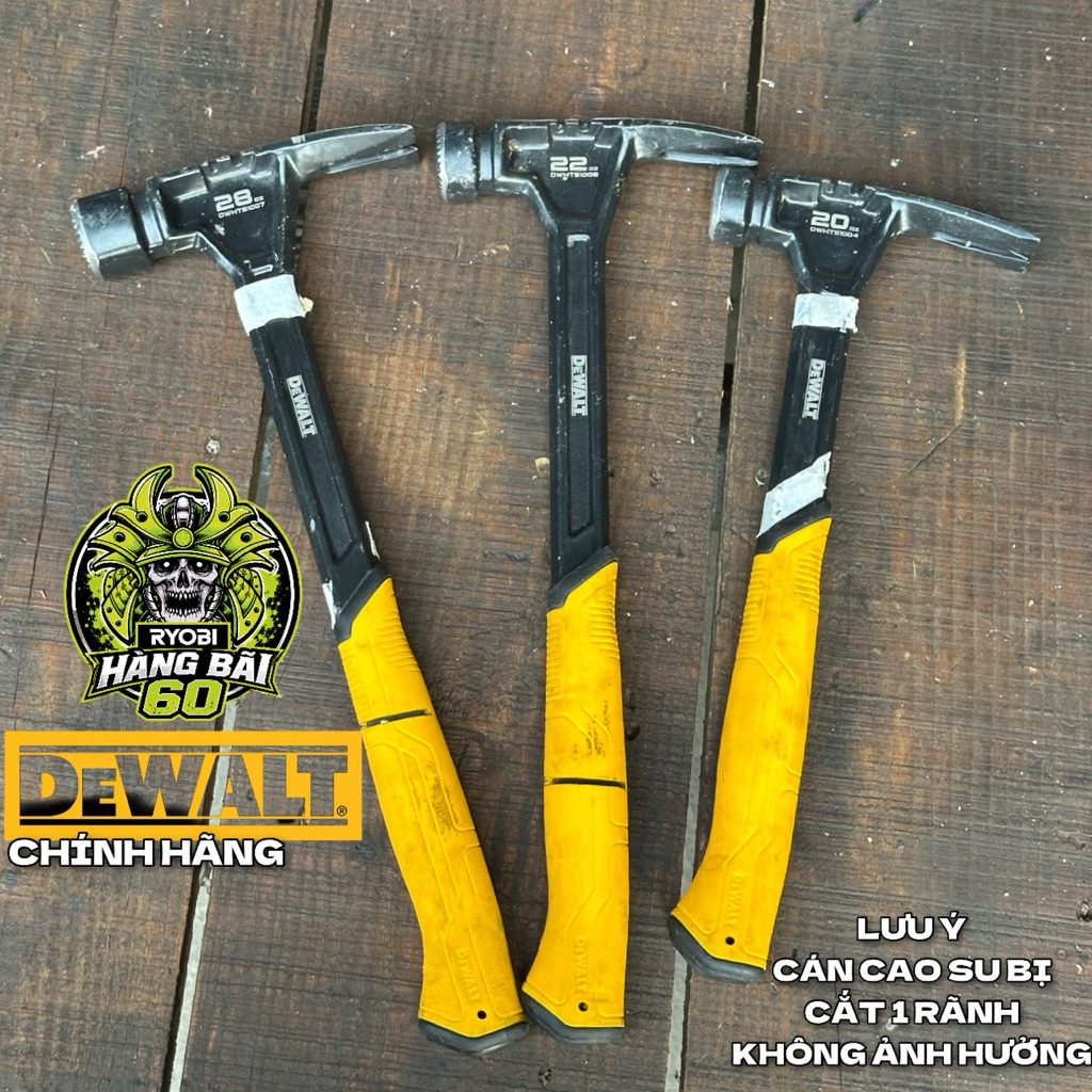 Búa Đầu Vuông Nhổ Đinh DEWALT Chính Hãng Cán Chống Rung Hàng Bãi USA