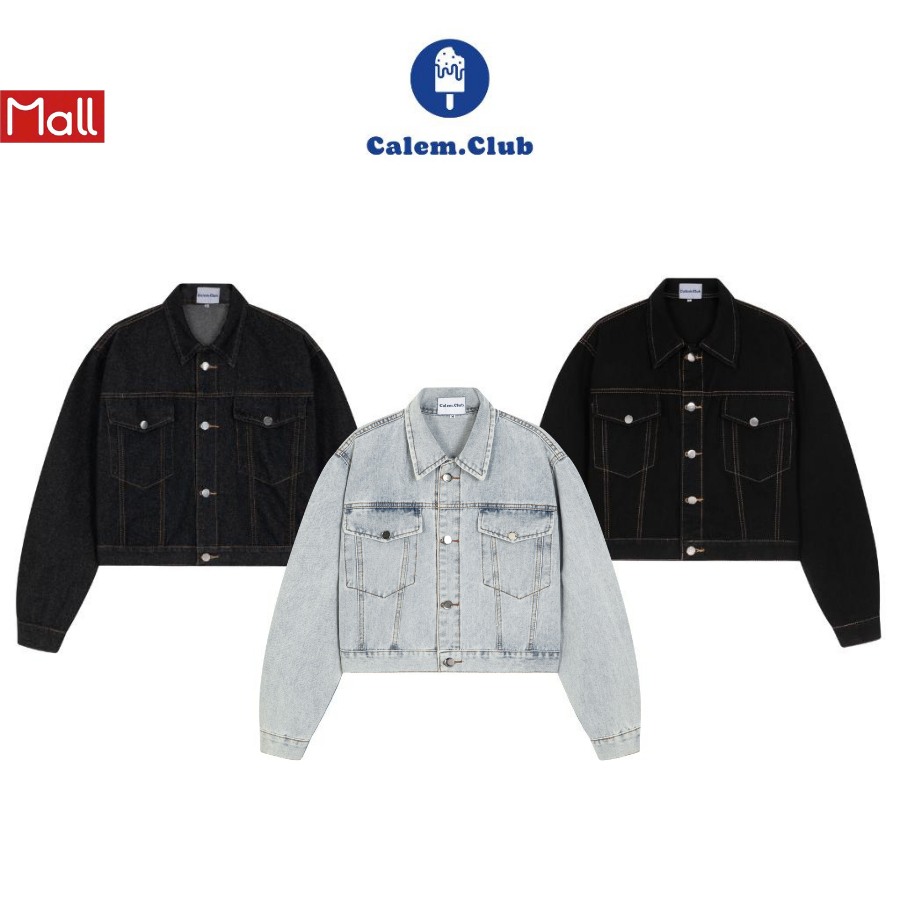 Calem.Club Áo khoác jean Ver 3 Calem.Club form Nam Nữ chất denim có túi trong phong cách trẻ trung n