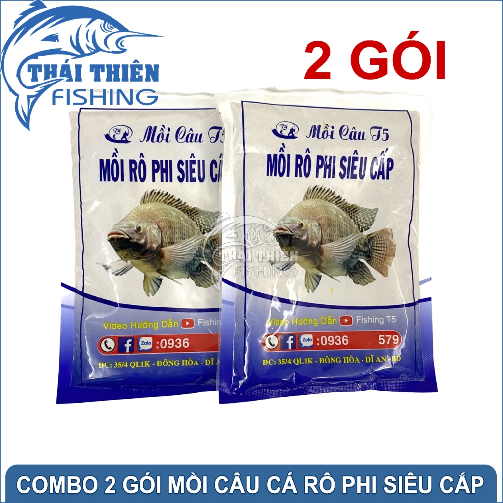 Combo 2 Gói Mồi Câu Rô Phi Siêu Cấp T5 Chính Hãng – Mồi Thơm Thu Hút Cá, Tăng Tỷ Lệ Dính Cá
