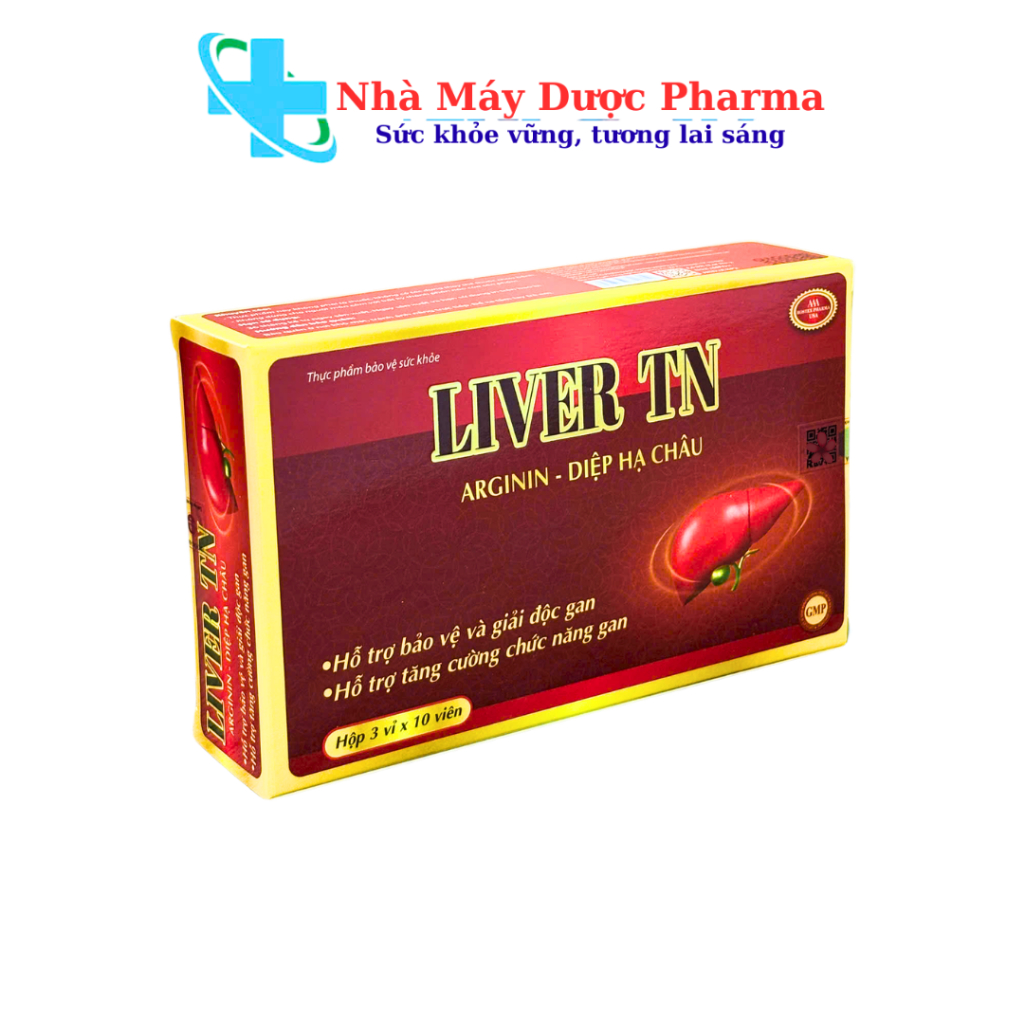 Viên uống Liver TN Arginin Diệp Hạ Châu Hỗ trợ tăng cường chức năng Gan - Hộp 30 viên