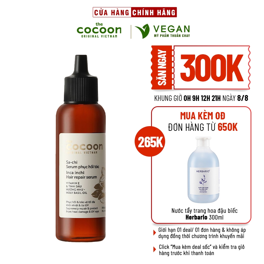 Sa-chi serum phục hồi tóc COCOON 70ml (Ince inchi Hair repair serum)