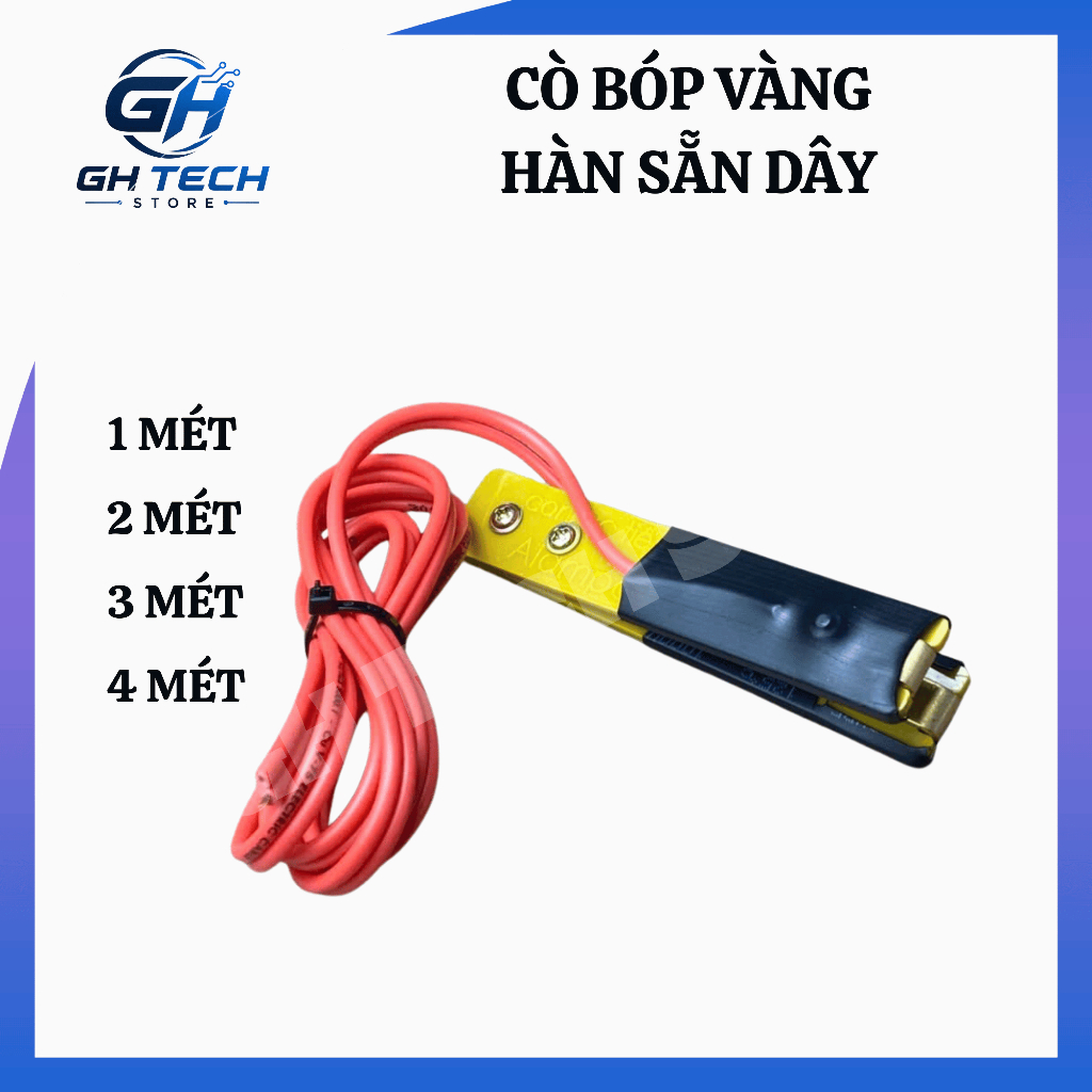 CÒ BÓP CÔNG TẮC NHỰA VÀNG HÀN SẴN DÂY 1M 2M 3M 4M - GH TECH STORE
