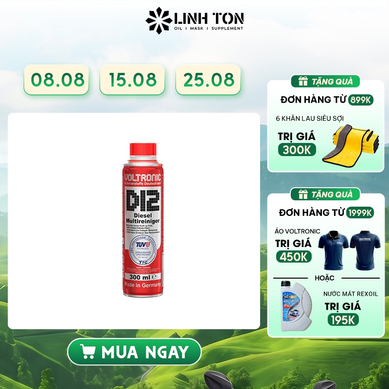 Phụ gia vệ sinh hệ thống dầu và kim phun dành động cơ Diesel VOLTRONIC D12 DIESEL MULTIREINIGER