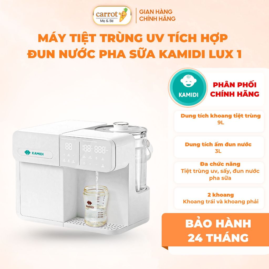 Máy Tiệt Trùng UV Đa Năng Tích Hợp Sấy Đun Nước Pha Sữa Kamidi Lux 1