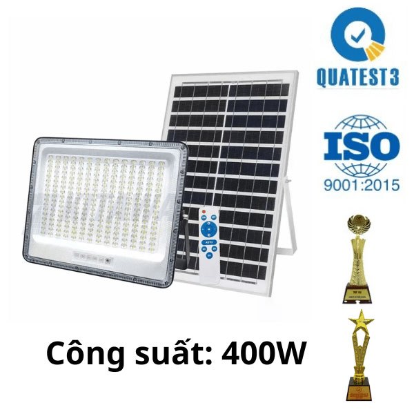 Đèn Pha Năng Lượng Mặt Trời 400W Kitawa DP12.400 Chính Hãng - Pin LiFePO4 48000mAh, Chống Nước IP67