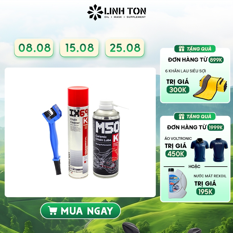 Combo vệ sinh- bảo dưỡng sên VOLTRONIC Ix69+Ix50 (M50 ceramic) + Bàn chải