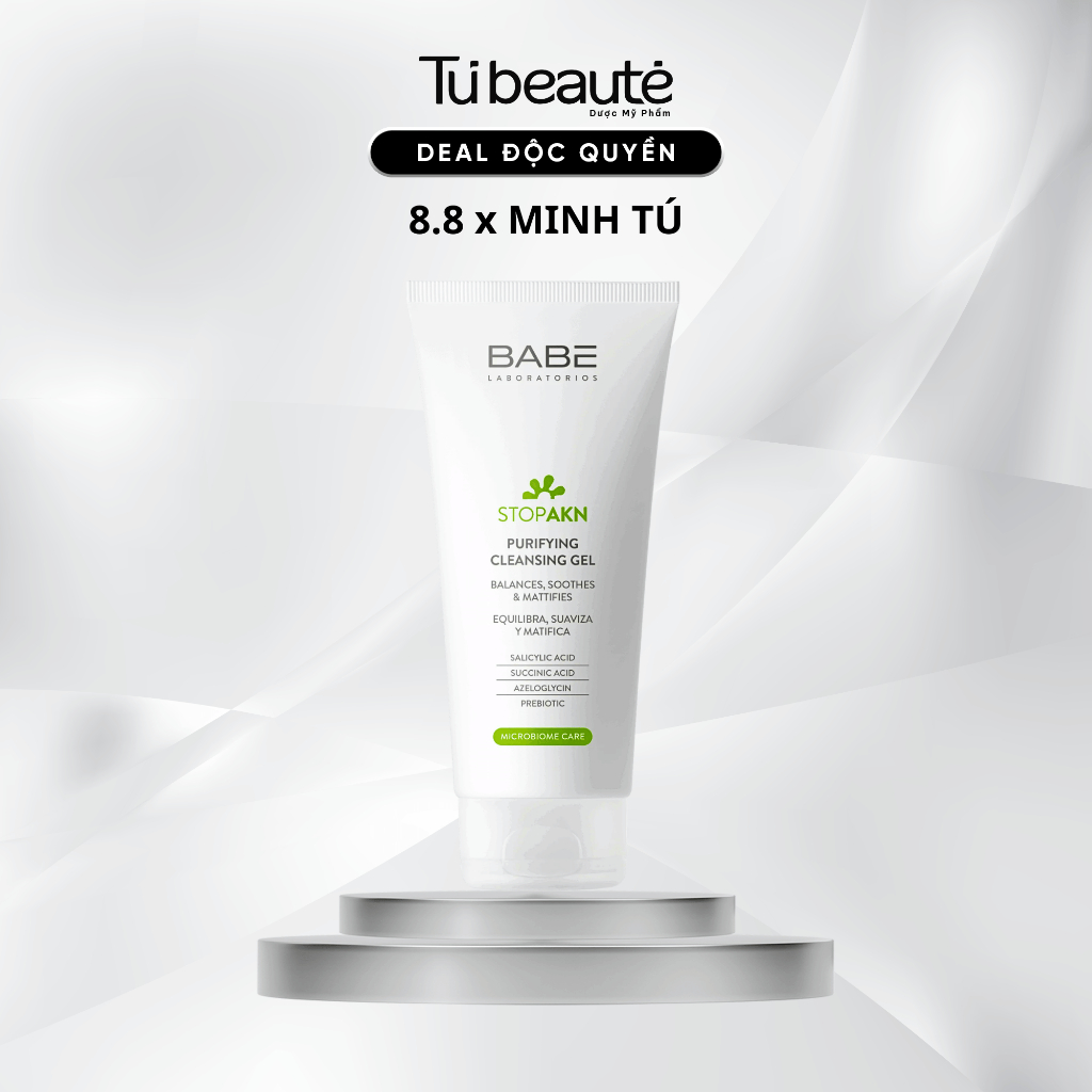 [MINH TÚ X TÚ BEAUTÉ][HÀNG CÔNG TY]Sữa Rửa Mặt BABE Stop AKN Purifying Cleansing Gel Làm Sạch Sâu