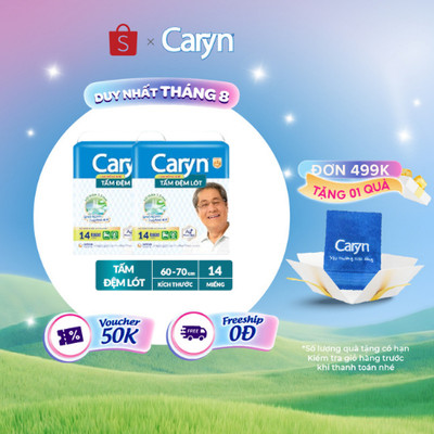 Bộ 2 Tấm đệm lót Caryn siêu thấm giúp chống trào với công nghệ kháng khuẩn ngăn ngừa vi khuẩn và kiểm soát mùi hiệu quả