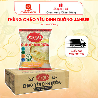 Cháo Yến Dinh Dưỡng Janbee - Thùng 30 Gói Cháo 50g