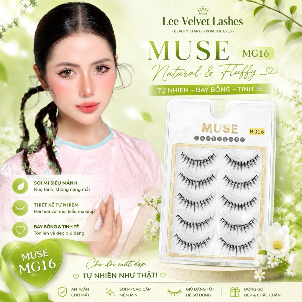 Mi MG16-MI GIẢ MUSE-vẻ đẹp tự nhiên-đôi mắt quyến rũ-LeeVelvetLashes