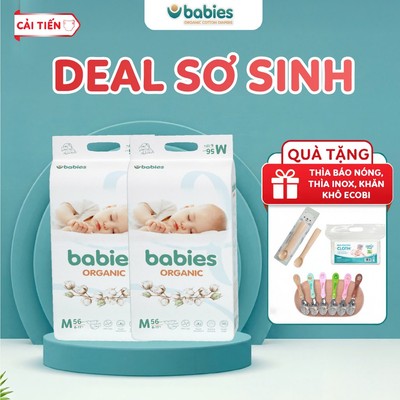[DEAL SƠ SINH] Combo 2 Bịch Tã/Bỉm Dán BABIES ORGANIC Mềm Mịn, Ngừa Hăm Bí, Thấm Hút Tức Thì - Bỉm Việt An Toàn Cho Bé