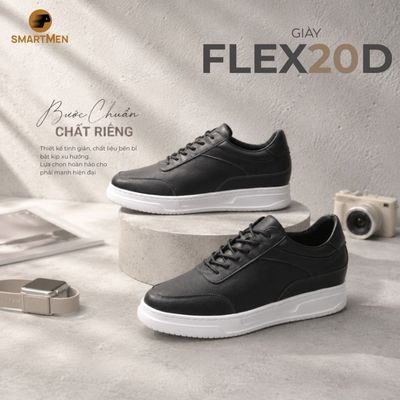 Giày Sneaker FLEX-20-D, dáng thể thao trẻ trung, da nappa nhập khẩu, đế IP siêu nhẹ, có khâu đế. TĂNG CHIỀU CAO 7CM