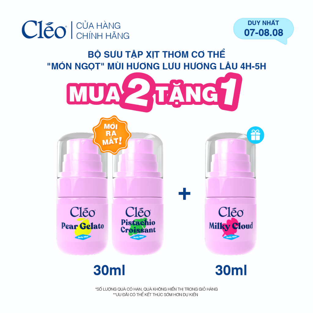 [MỚI RA MẮT] Combo 2 Xịt Thơm Toàn Thân Body Mist Cleo Năng Động và Đáng Yêu 30ml