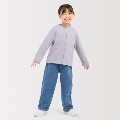 [26AW] MUJI Áo Cardigan Nỉ French Terry-Trẻ Em