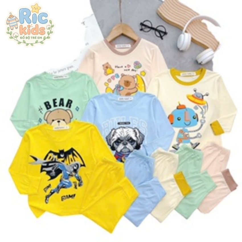 Bộ tay dài thun lạnh Rickids cho bé từ 10-26kg(B198)