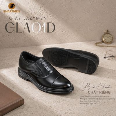 [Tăng 6cm] Giày công sở GLA-01-D da Microfiber nhập khẩu cao cấp, kiểu dáng Lazymen không cần buộc dây