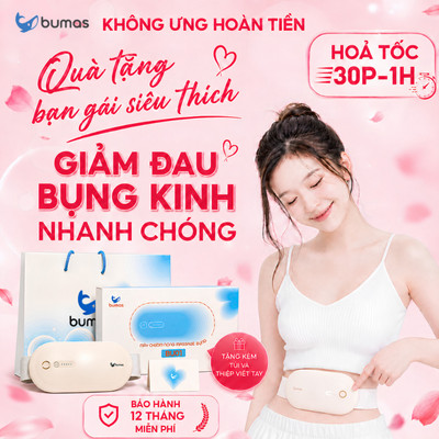 Đai Chườm Nóng Giảm Đau Bụng Kinh Ulucky Có Massage Bụng - BUMAS BU01 - Quà Tặng Cho Bạn Gái