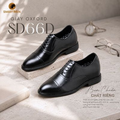 Giày Oxford nam công sở Tăng chiều cao 8cm SD-66-D SMARTMEN Da bò cao cấp, Giày tây nam trẻ trung,Đế Giày siêu nhẹ